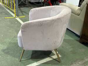 Pink velvet tub armchair - 2