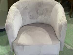 Pink velvet tub armchair - 3