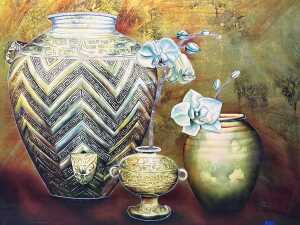 Set of three lacquer panels - 4