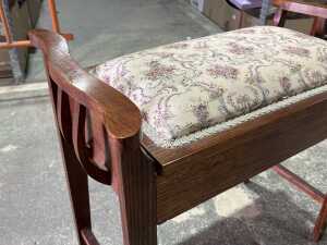 Period blackwood piano stool - 2