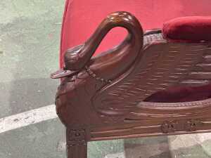 Antique Empire-style swan-arm parlor chair - 3