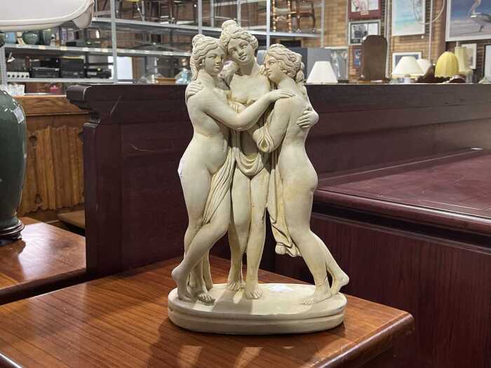 Three Graces concrete figural outdoor statue