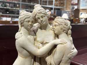 Three Graces concrete figural outdoor statue - 2