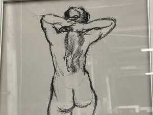 Hilary Jackson (1943-), nude study, 1995. Charcoal drawing on paper - 2