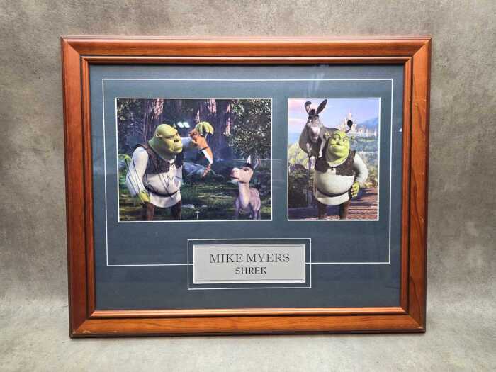 Mike Myers 'Shrek' framed memorabilia collage