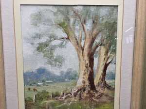 Helen Olston, Australian farmscape. Oil painting on board - 3