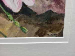 R. Dodd, still life of lilies. Oil painting on board - 3