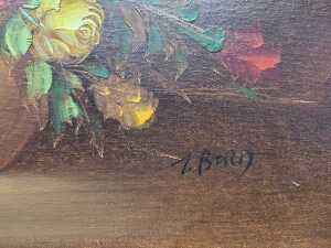 T. Bard (artist unknown), (Floral still life), oil painting on board - 3