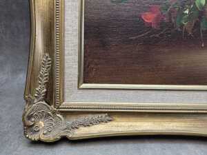 T. Bard (artist unknown), (Floral still life), oil painting on board - 4