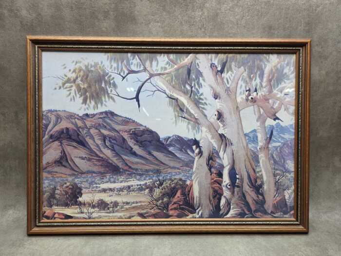 Albert Namatjira, Valley Ghost Gums, reproduction print