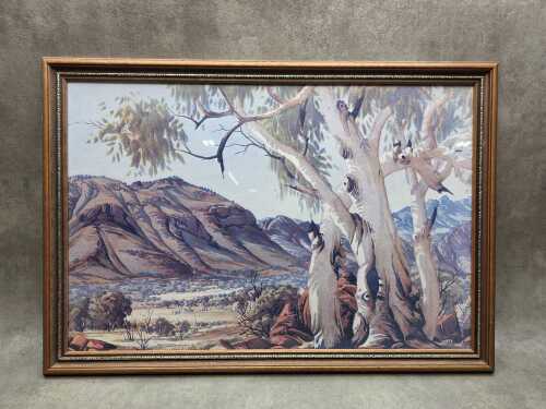 Albert Namatjira, Valley Ghost Gums, reproduction print