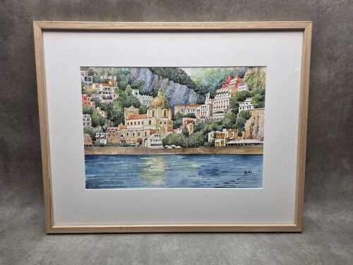 Gerda, untitled Amalfi Coast scene. Watercolour painting on paper