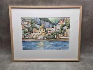 Gerda, untitled Amalfi Coast scene. Watercolour painting on paper