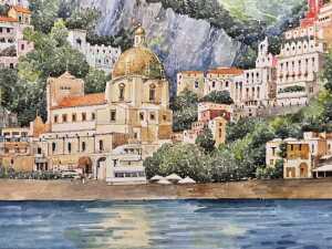 Gerda, untitled Amalfi Coast scene. Watercolour painting on paper - 2