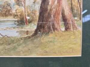 C. R. Ward, Australian riverscape. Watercolour painting on paper - 3