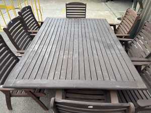 Nine-piece teak outdoor dining setting - 2