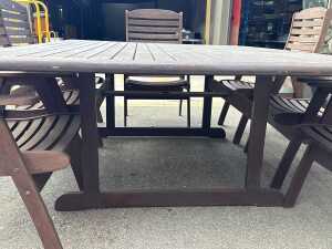 Nine-piece teak outdoor dining setting - 3