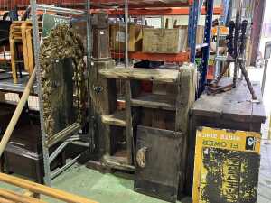 Repurposed ship-fitted solid timber shelving unit (Delivery or collection - weight requires a truck tail lift)