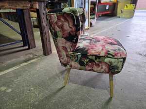 Pair of modern floral upholstered occasional chairs - 2