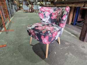 Pair of modern floral upholstered occasional chairs - 3