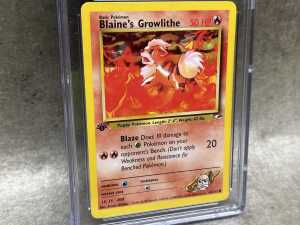 Pok&eacute;mon 2000 Gym Heroes 1st edition Blaine's Growlithe - 3