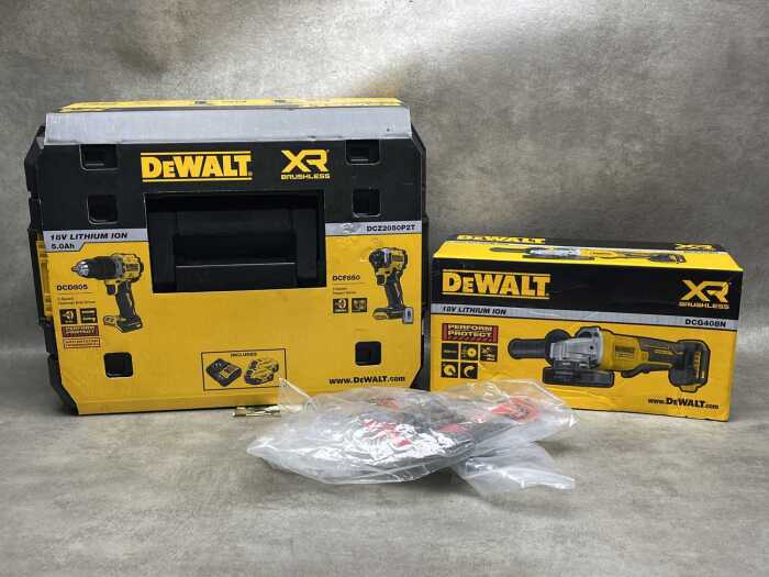 DeWalt hammer drill, impact driver & angle grinder