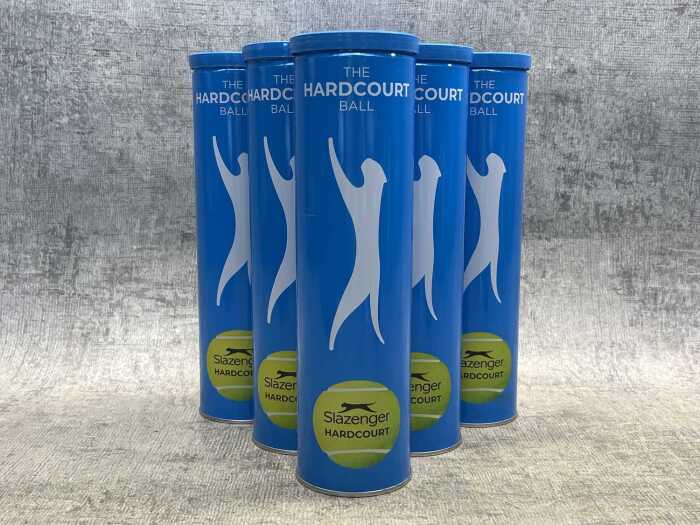Six tins of Slazenger Hardcourt tennis balls