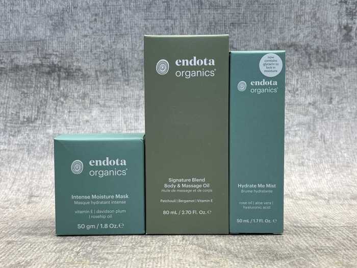 Group of Endota Organics products