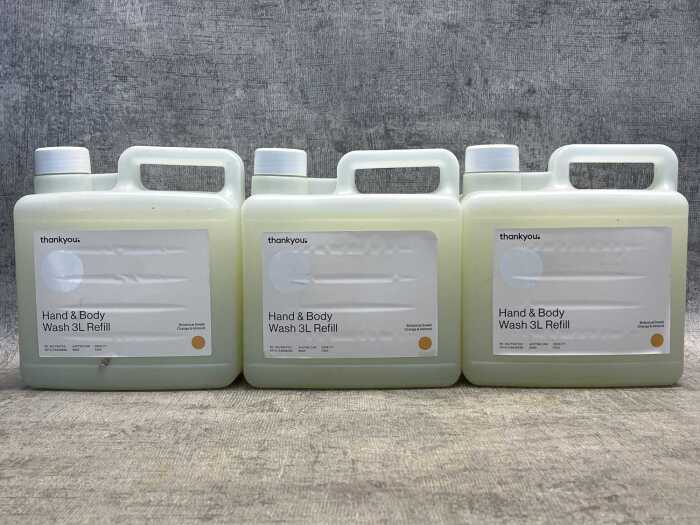 Three Thankyou hand & body wash refills 3L