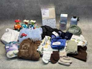 Group of baby clothing & accessories