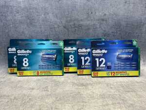 Five boxes of Gillette shaving cartridges