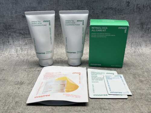 Group of Innisfree beauty products