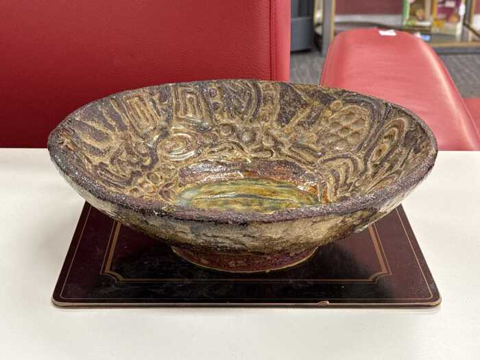 Mid-century brutalist pottery centrepiece bowl