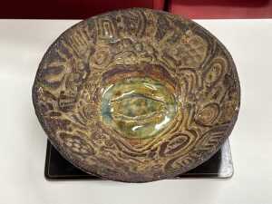 Mid-century brutalist pottery centrepiece bowl - 2