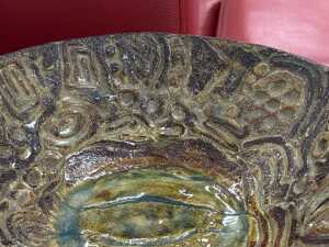 Mid-century brutalist pottery centrepiece bowl - 3