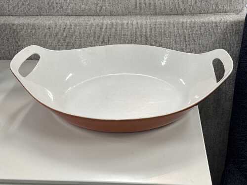 Mid-century Copco Danish enamelled cast iron paella pan