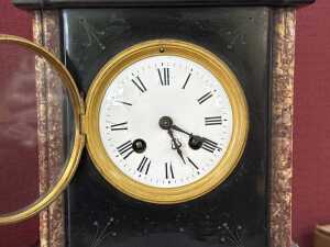 Antique French slate mantel clock - 2