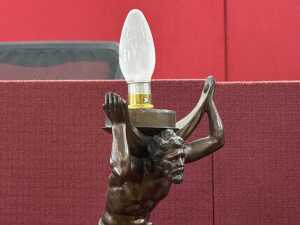 Cast metal figural table lamp of Hercules after Paul Engel - 2