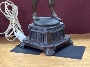 Cast metal figural table lamp of Hercules after Paul Engel - 4