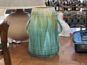 Large John Campbell drip glaze twin-handled vase