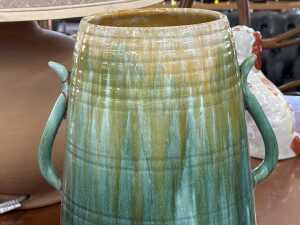 Large John Campbell drip glaze twin-handled vase - 2