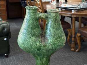 Two cactus- style Moroccan green pottery vessels - 2
