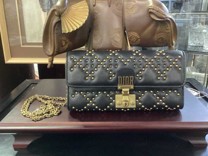 Christian Dior 'Dioraddict' black leather cross-body bag