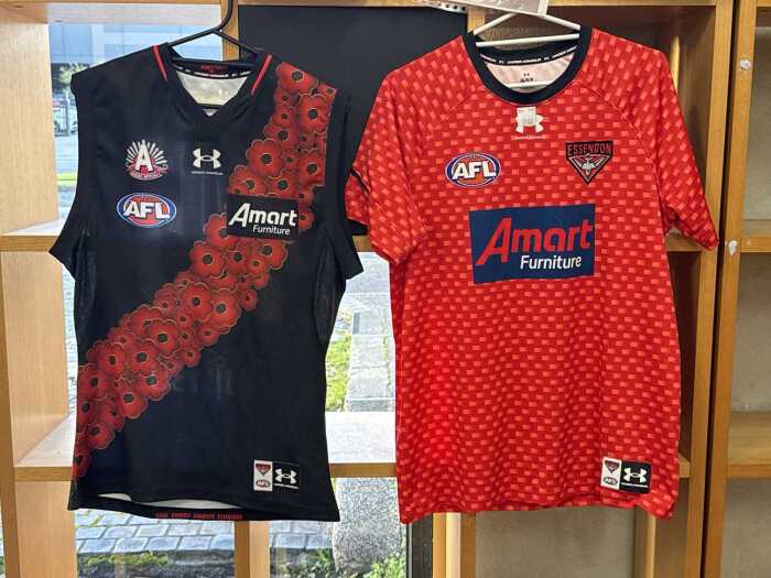 Two Jake Stringer game worn and signed guernseys