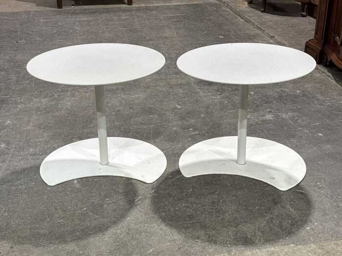Pair of Trib&ugrave; round outdoor side tables