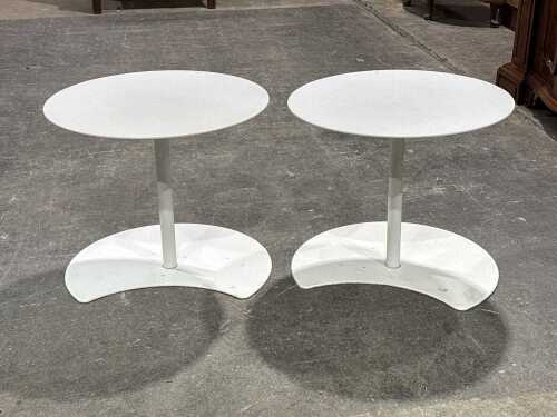 Pair of Tribù round outdoor side tables