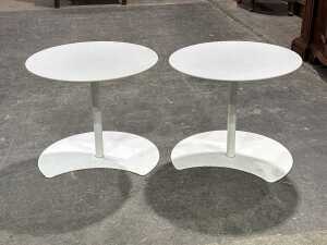Pair of Trib&ugrave; round outdoor side tables