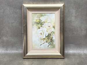 Jo Armstrong, roses. Hand-painted porcelain tile