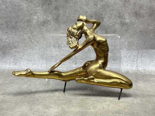 Art Deco style cast metal female nude figure