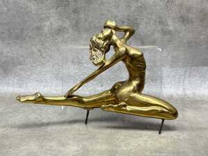 Art Deco style cast metal female nude figure